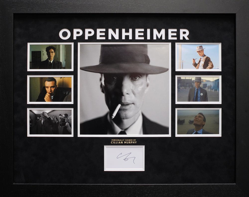 Oppenheimer signed whitecard by Cillian Murphy - Memorabilia Framers Shop